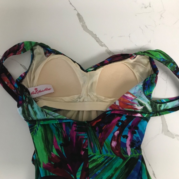 Rose Marie Reid Swimsuit Women’s Small Green Palm One Piece - Picture 4 of 9